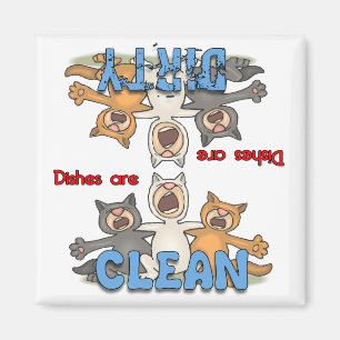 Three Singing Cats Dishwasher Magnet