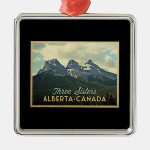 Three Sisters Alberta Canada Metal Tree Decoration