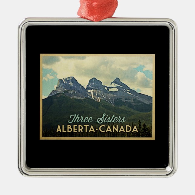 Three Sisters Alberta Canada Metal Tree Decoration (Front)