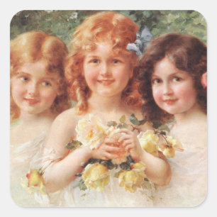 Three Sisters by Émile Vernon Square Sticker