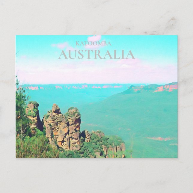 Three sisters Katoomba scenic Australian travel Postcard (Front)