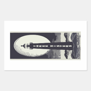 Three Sisters Lighthouse Massachusetts Moon Rectangular Sticker