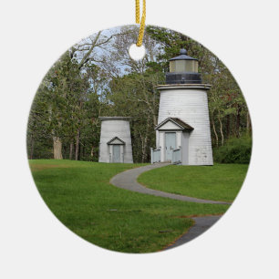Three sisters lighthouses ceramic tree decoration