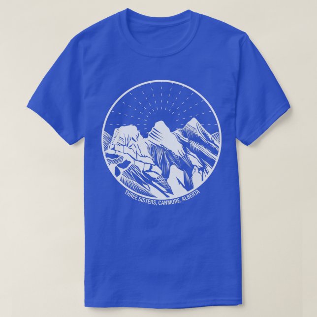 Three Sisters Mountains Canmore Alberta Canada T-Shirt (Design Front)