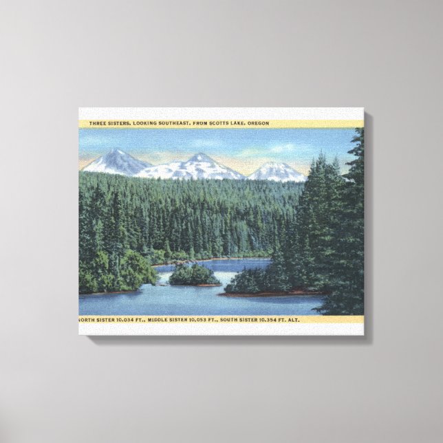 Three Sisters Mountains Near Bend, OR from Scott Canvas Print (Front)