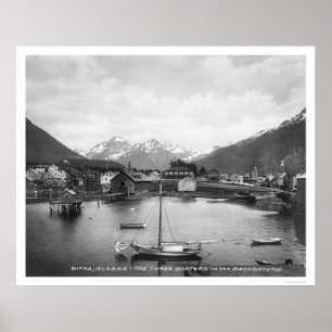 Three Sisters Mountains Sitka 1912 Poster