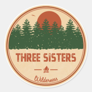Three Sisters Wilderness Classic Round Sticker