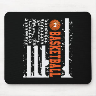 Three Sketll Jersey Tee Number Usa Flag Mouse Mat