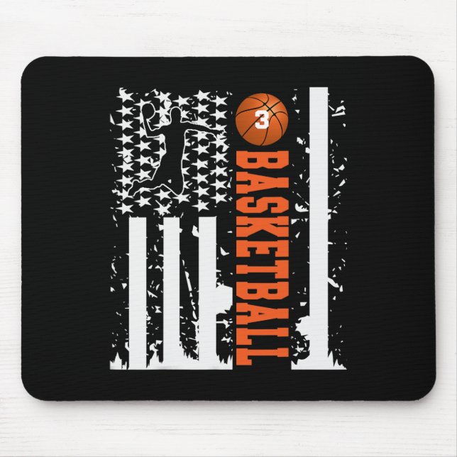 Three Sketll Jersey Tee Number Usa Flag  Mouse Mat (Front)