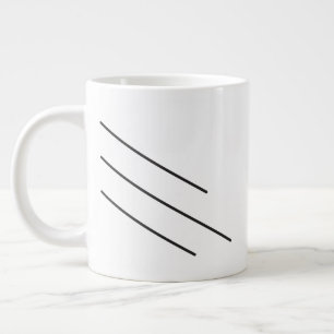 Three slanting black lines large coffee mug