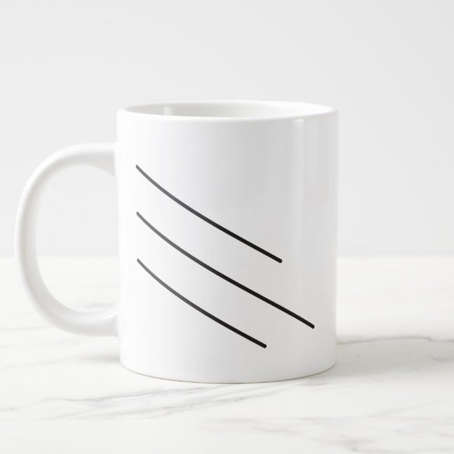 Three slanting black lines large coffee mug (Left)