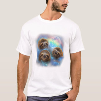 Three Sloth and Rainbow T-Shirt