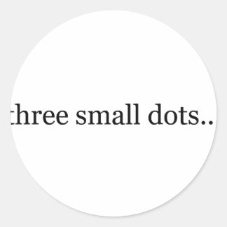 three small dots classic round sticker
