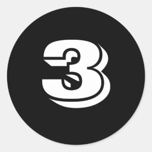 Three Small Round Black Number Stickers by Janz