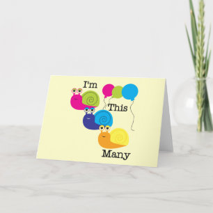 Three Snails I'm  This Many Tshirts and Gifts Card