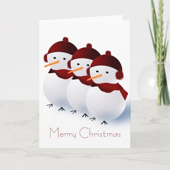 Three Snow Friends Christmas Card (Front)