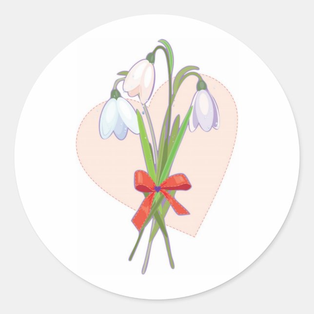 three snowdrops classic round sticker (Front)