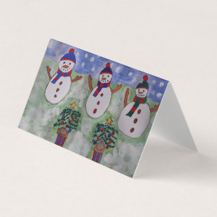 Three Snowmen Christmas Card
