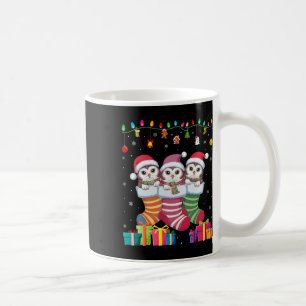 Three Snowy Owl In Sock Funny Boys Girls Kids Chri Coffee Mug