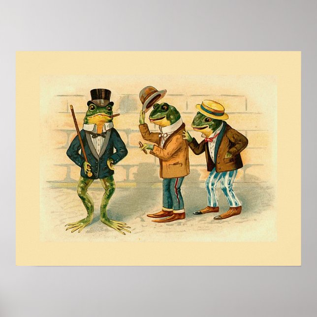 "Three Sociable Frogs" Poster (Front)