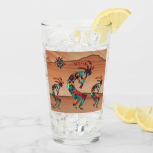 Three Southwest Kokopelli And Sun  Glass