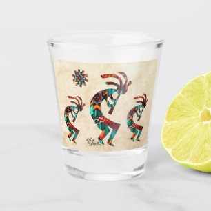 Three Southwest Kokopelli And Sun Shot glass