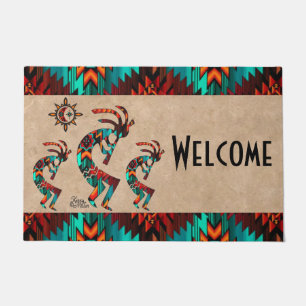 Three Southwest Kokopelli Doormat