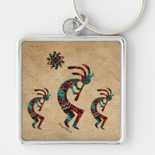 Three Southwest Kokopelli Key Ring