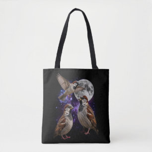 Three Sparrow Moon Vintage Space Core Retro Tote Bag