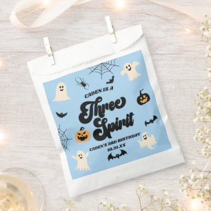 Three Spirit Blue Halloween 3rd Birthday Party Favour Bags