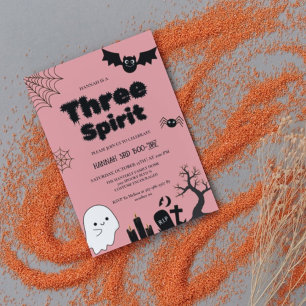 Three Spirit Halloween 3rd birthday party Invitation