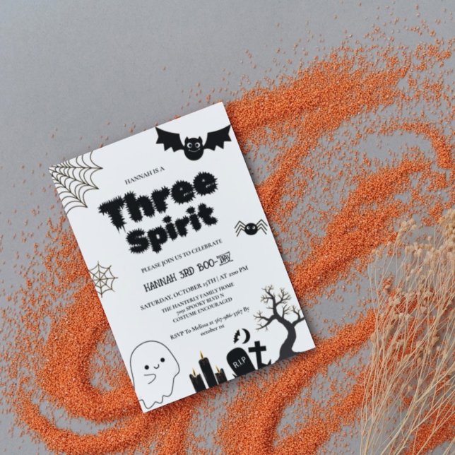 Three Spirit Halloween 3rd birthday party Invitation (Creator Uploaded)