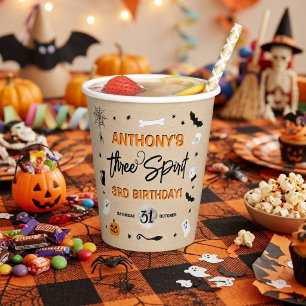 Three Spirit! Halloween 3rd Birthday Party Paper Cups