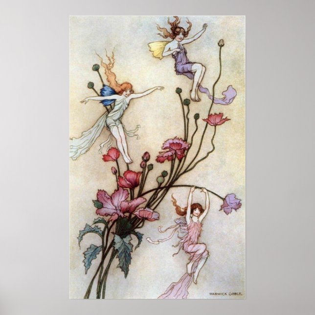 Three Spirits Filled with Joy by Warwick Goble Poster (Front)