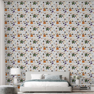 Three Spooky Halloween Dogs Pattern Wallpaper