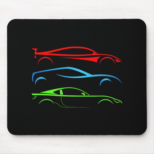 Three Sports Cars Mouse Mat (Front)