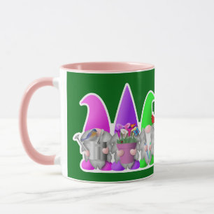 Three Spring Gardening Gnomes Mug