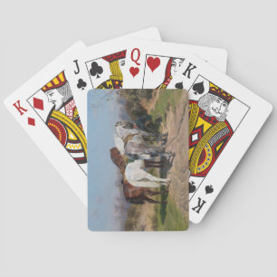 Three Stallion Horses (by Rosa Bonheur) Playing Cards