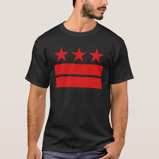 Three Stars and Two Bars Black T-shirt (Front)