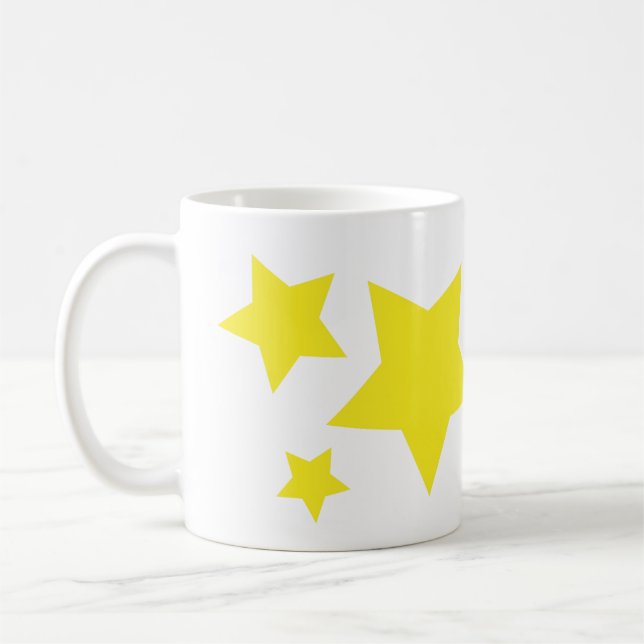 Three Stars Coffee Mug – Cute Celestial Gift Cup (Left)