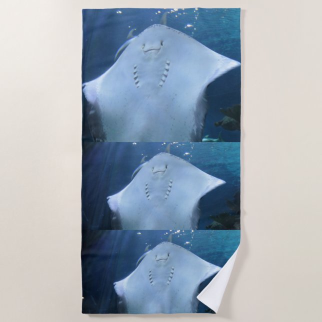 Three Sting Rays Beach Towel (Front)