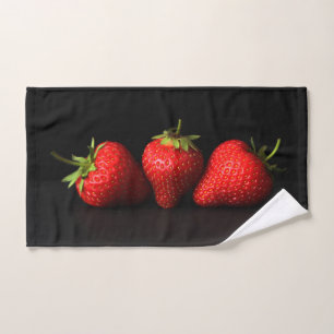 Three Strawberries On Black btcna Bath Towel Set