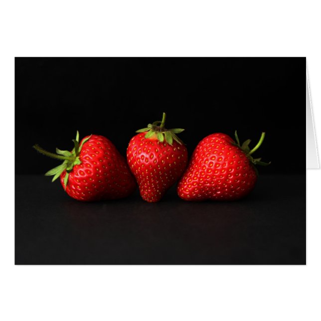 Three Strawberries On Black gccnm (Front Horizontal)