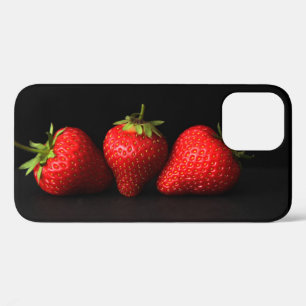 Three Strawberries On Black iphcna iPhone 12 Case