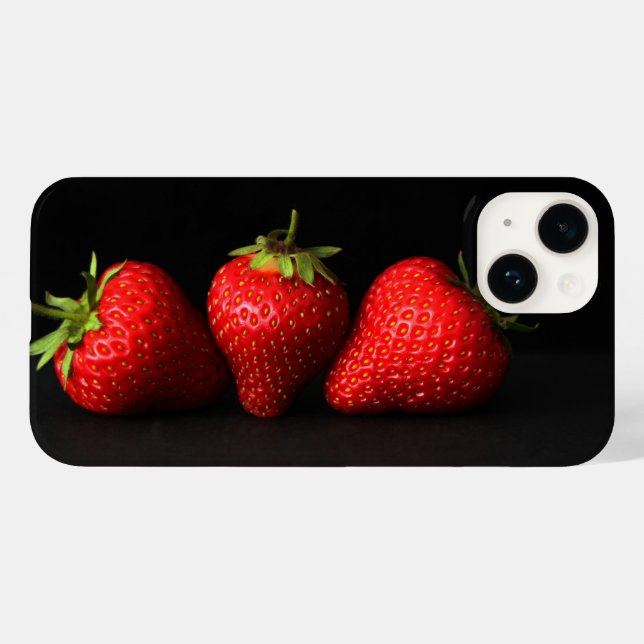 Three Strawberries On Black iphcnm Case-Mate iPhone Case (Back (Horizontal))