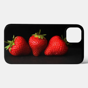 Three Strawberries On Black iphcnm iPhone 13 Case