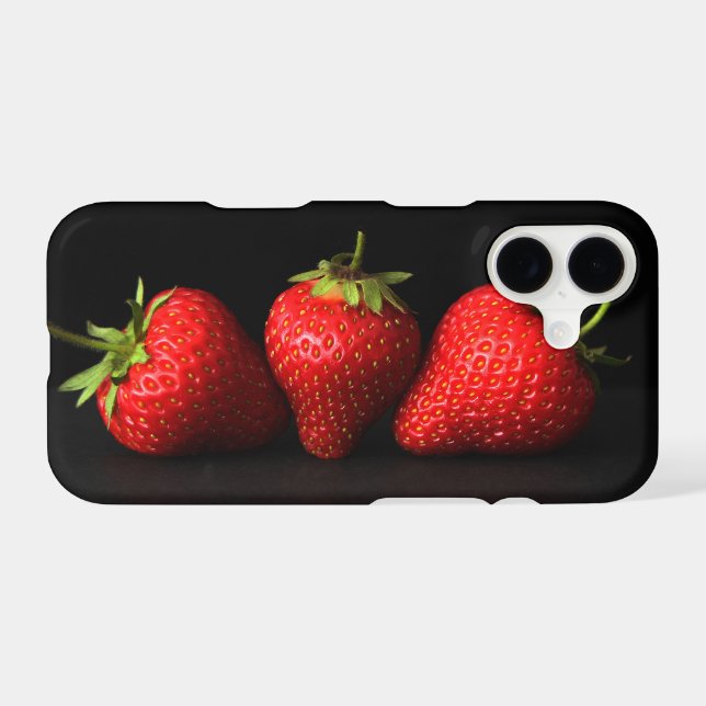 Three Strawberries On Black sgcna Samsung Galaxy Case (Back Horizontal)