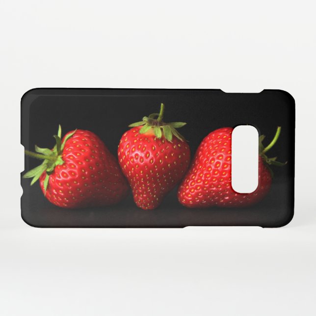 Three Strawberries On Black sgcnm Samsung Galaxy Case (Back Horizontal)