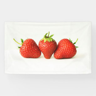 Three Strawberries On White bnrcna Banner