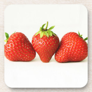 Three Strawberries On White coastercnm Coaster